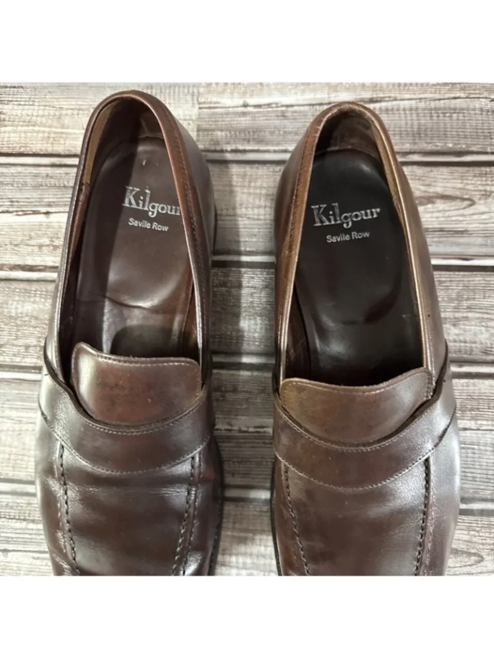 Kilgour Savile Row Leather Loafers Shoes Sz 9 UK 10 US Made England Color Brown